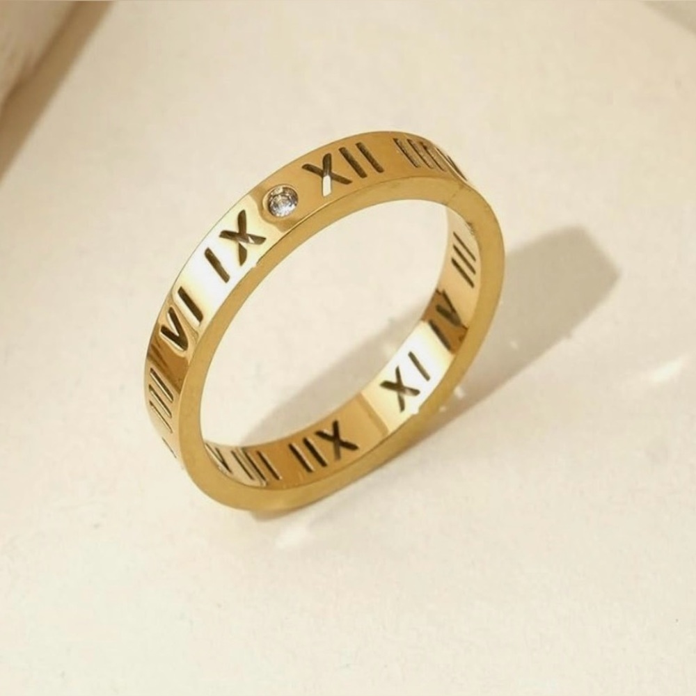 Gold Roman Numeral Ring